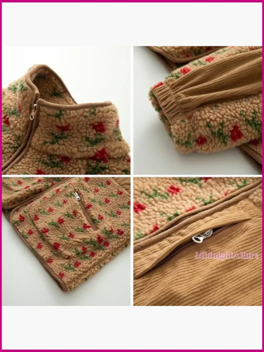 Oversized Faux Fur Sherpa Fleece Jacket Winter Casual Zip Up - Picture 6 of 6